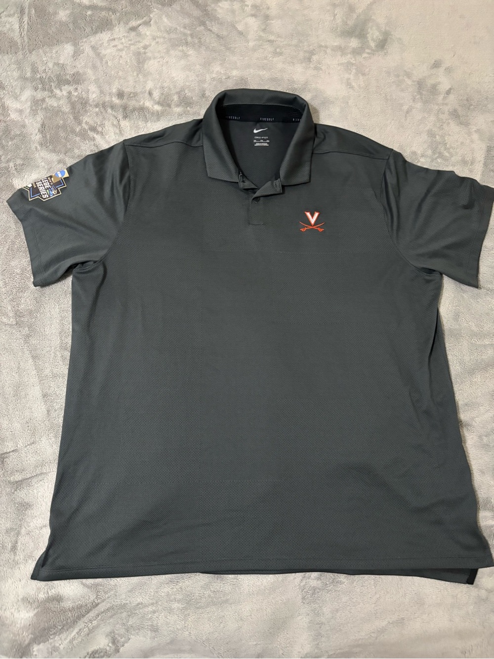 NCAA Men’s Dark Gray Polo with Orange Virginia Logo